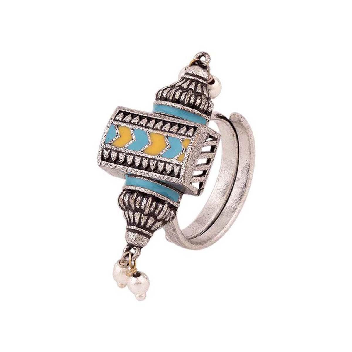 VOYLLA Gwalior Enameled Statement Ring|Oxidised Adjustable Ring For Women|EveryDay|Festive|Wedding|Gift For Women| (B0B7NQJ1C3) Amazon Price History, Amazon Price Tracker