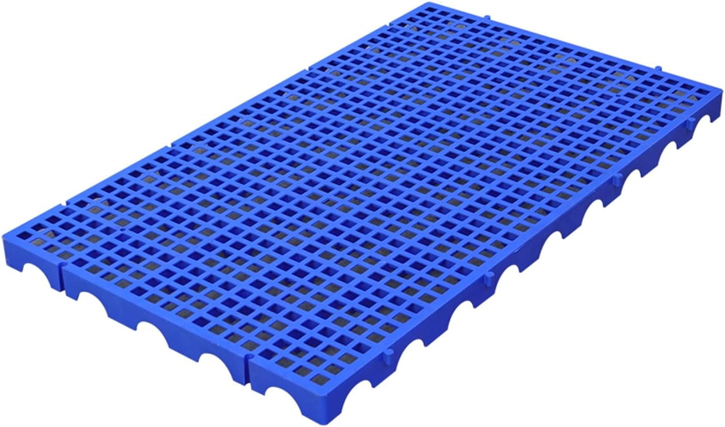 Plastic Logistics pallets， Breathable Grid Ventilation Plastic Pallet, Polyethylene Pallet Pad Board, Supermarket Sale Display Tray Rack(Blue 39.4x23.6x2in,10pcs)