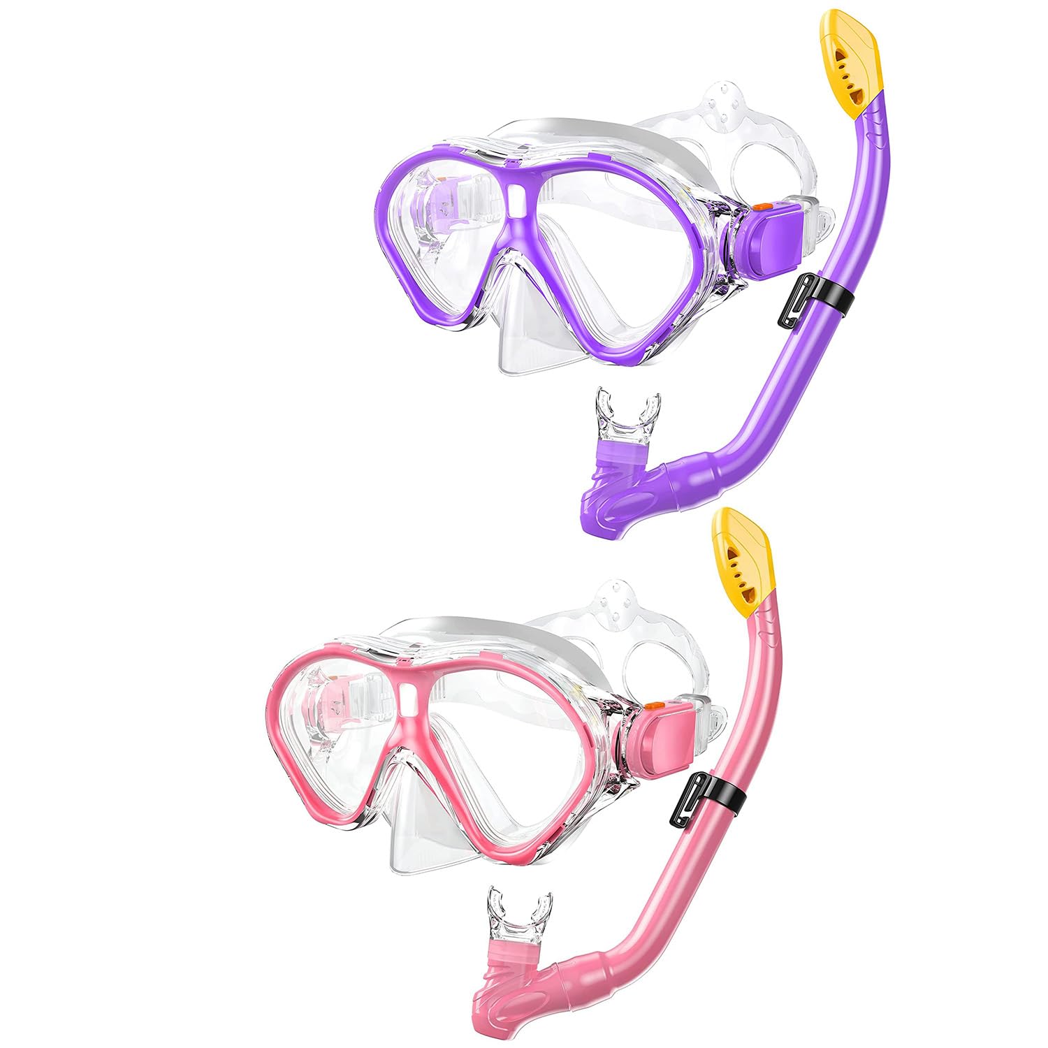 Gintenco Kids Snorkel Set, Diving Mask for Children as Unisex Kids Swimming Goggles, Anti-Fog Diving Mask and Dry Top Snorkel Combo Set for Junior and Youth — image 1