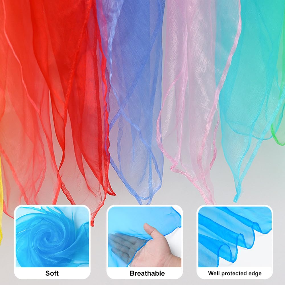 20 Pièces Foulard De Jonglage, Foulards De Danse, Lot De Foulard