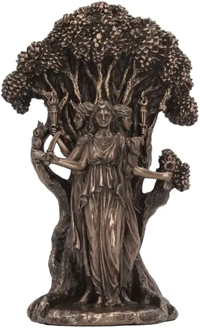 Bronze Triple Moon Goddess Hecate Figurine - 18.5 cm Pagan Love Statue