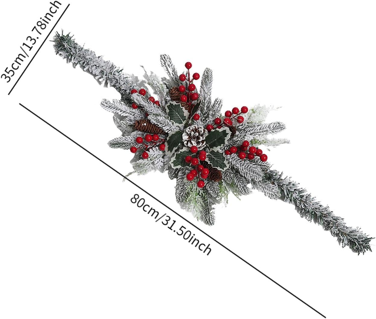 Christmas Mailbox Swag Decoration Christmas Wreath,Gifts Decoration Easy Use,Artificial Wreath Garland for Window Home, Pine