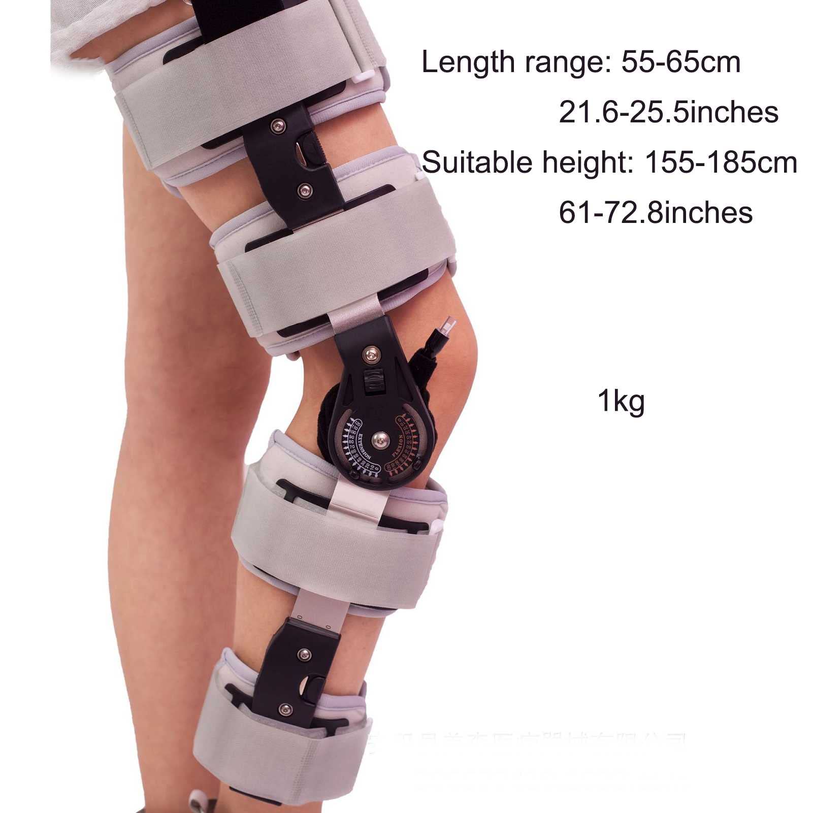Supporto per Ginocchio Regolabile Rom Tutore per Ginocchio Immobilizzatore con Cerniera per Lesioni al Legamento Crociato Anteriore, Legamento Collaterale Mediale E Legam