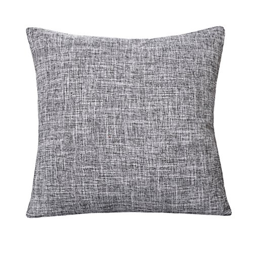 U'Artlines Pillowcase Covers, Slubbed Linen Black White Pillow Case Decorative Cushion Cover Pillowcase for Sofa Pillow Cover