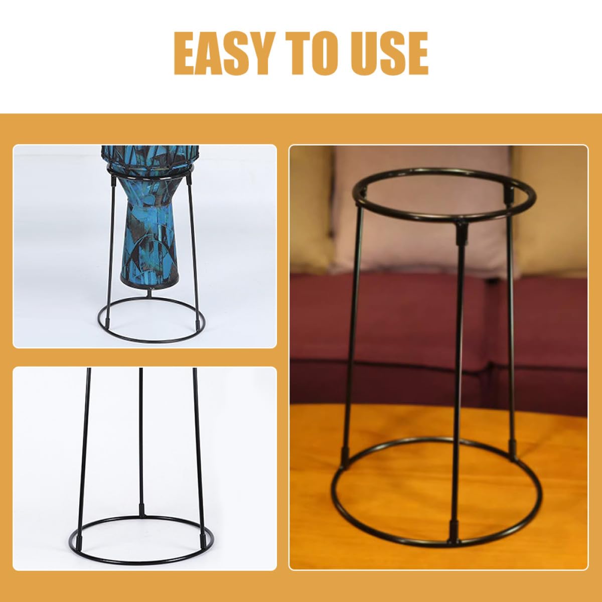 Soporte para Africano de Metal Ajustable 10-13 Pulgadas, Soporte para Djembé, Accesorio de Percusión Resistente para Práctica y Presentaciones en Escenario