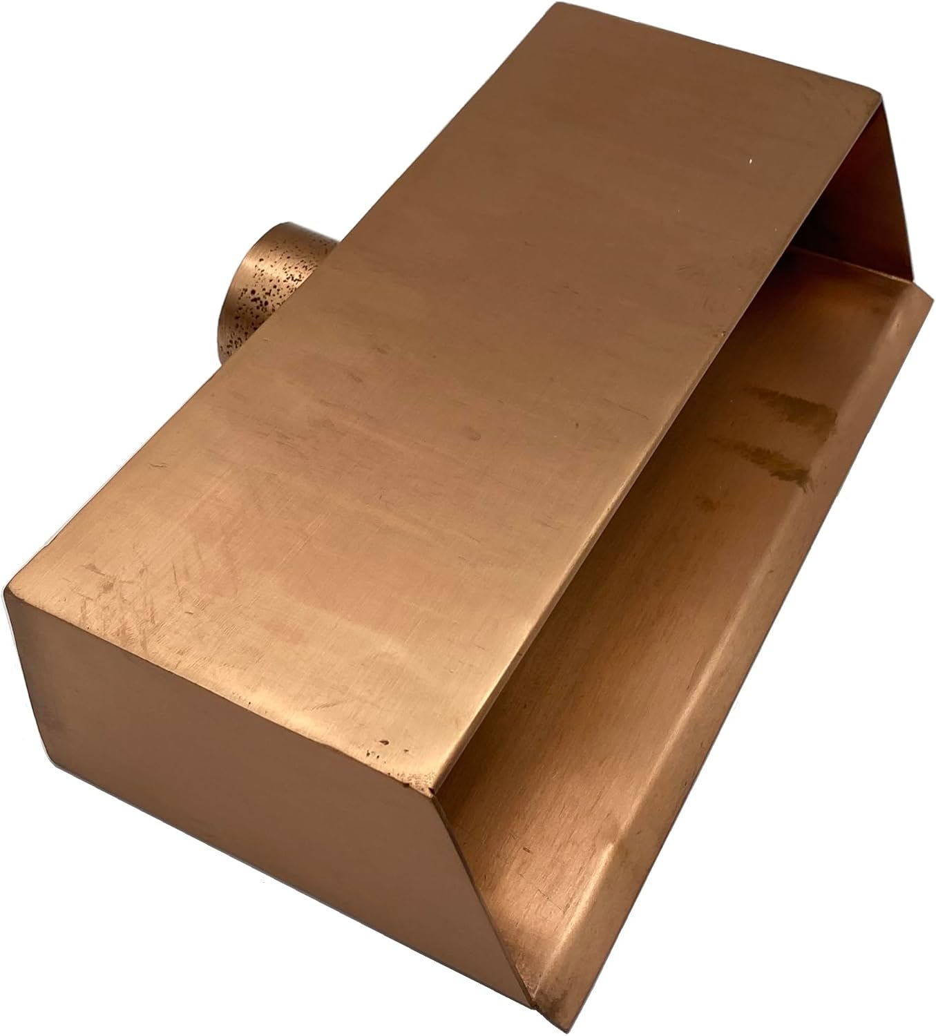 12 Inc Wide Copper Metal Wall Mounting Cascading Spillway Scupper Waterfall Water Feature Staight Edge for Swimming Pool Spa Pond