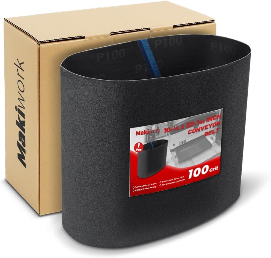 Drum Sander Feed Belt Conveyor Compatible With JET 10-20 Drum Sander - 10-1/4" x 32-5/32" Silicon Carbide Feed Belt, 100 Grit