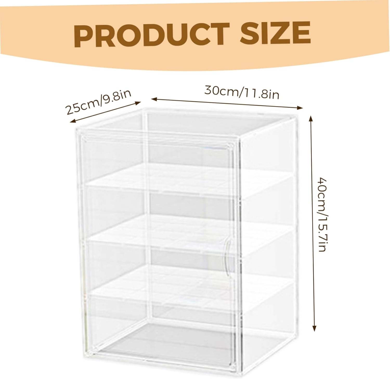 Pastry Display Case 4 Layers Clear Bread Box with Magnetic Door Dustproof Bakery Display Case with Removable Dividers Cookie Stand for Kitchen Bakeries, 16x12x10in