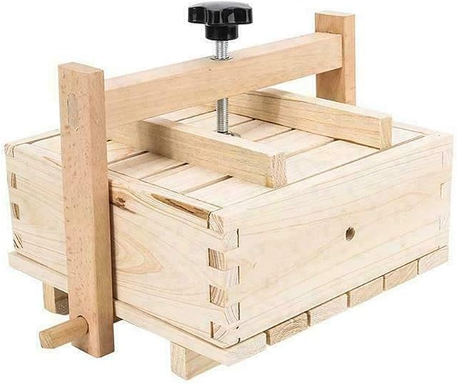 Tofu Cheese Press Maker Wooden DIY Drainer Small Mold Kit Water Removing Mold Box Plastic Free Drainage Gadget Kitchen Cooking with Cloth