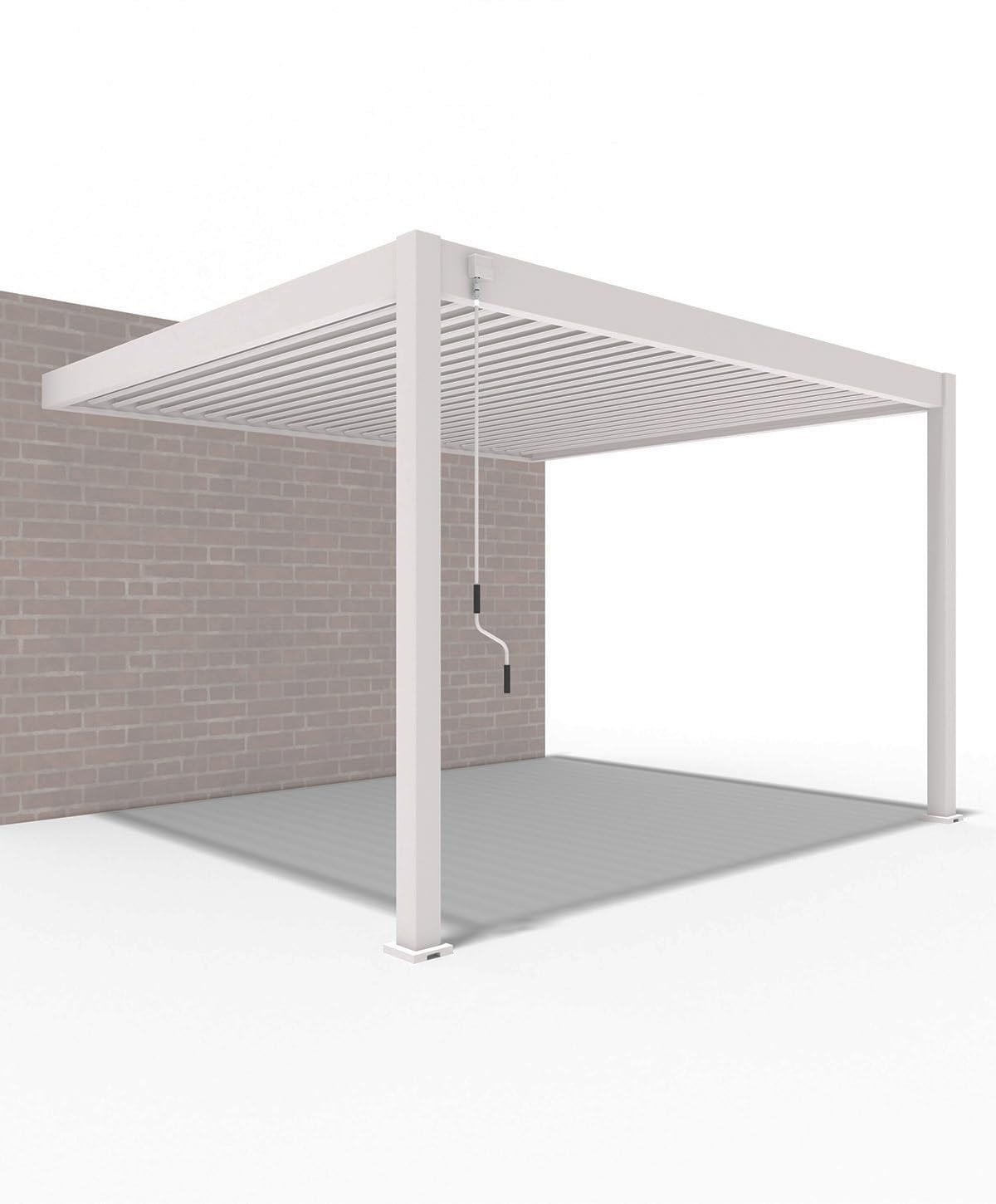 Weide Deluxe Alu Pergola für Terrasse & Garten mit Lamellendach & Kurbel 3.6 x 4 m Sand