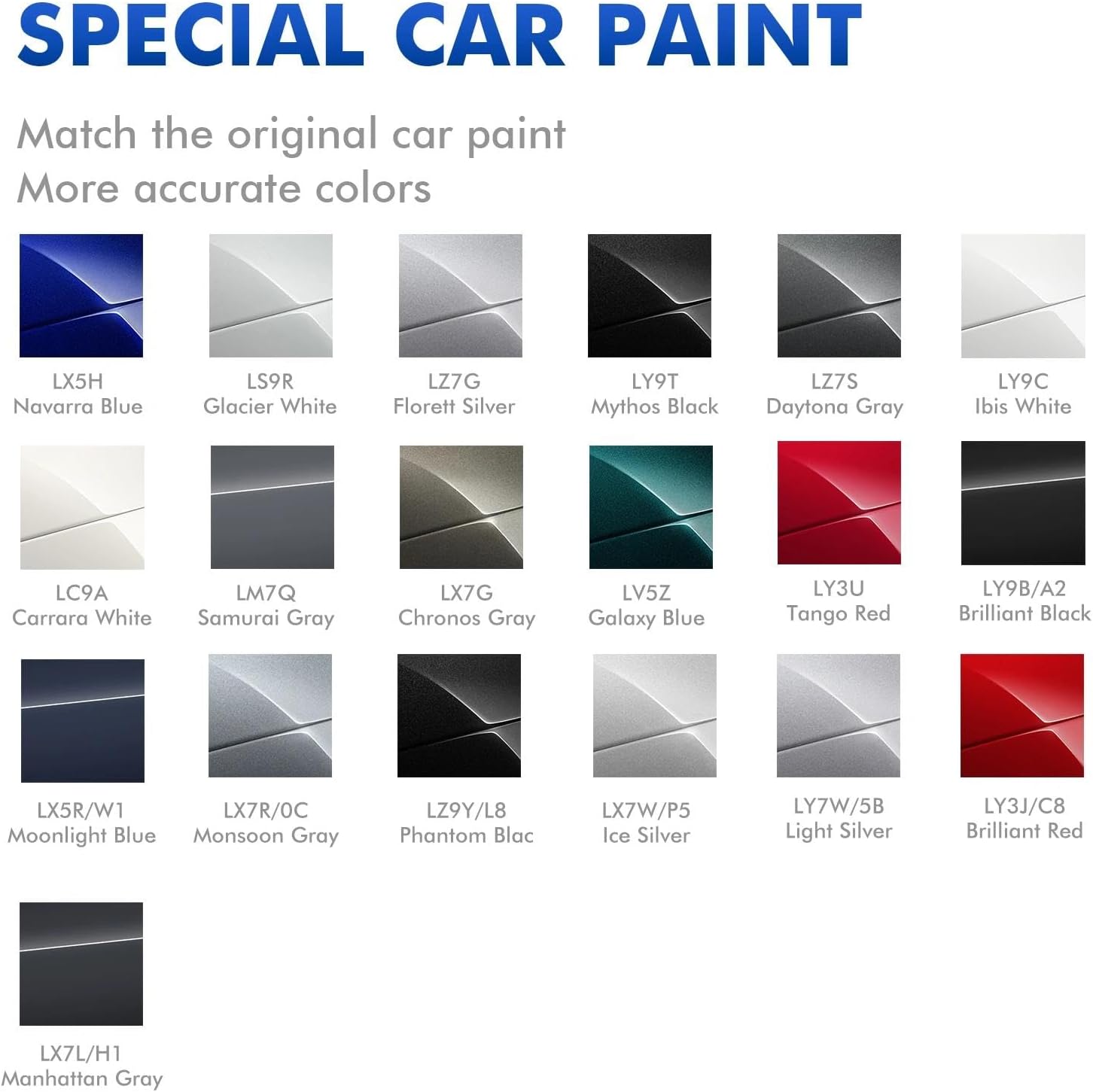 LX5R Moonlight Blue Touch Up Paint Compatible with Audi, DIY Car Paint Scratch Repair, Quick & Easy Fix Automotive Scratch Repair for Q5/Q7/A3/A4/A5/A6/A7/A8/S4/S5/S6/S7/S8/SQ5/TT/TTS