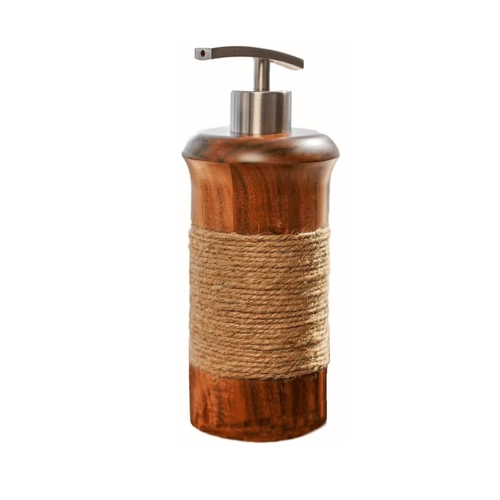 Dispenser di sapone ricaricabile Elegante dispenser di sapone per le mani in legno da 141,7 g Dispenser di sapone liquido ricaricabile in plastica con pompa in metallo Bottiglie di shampoo per