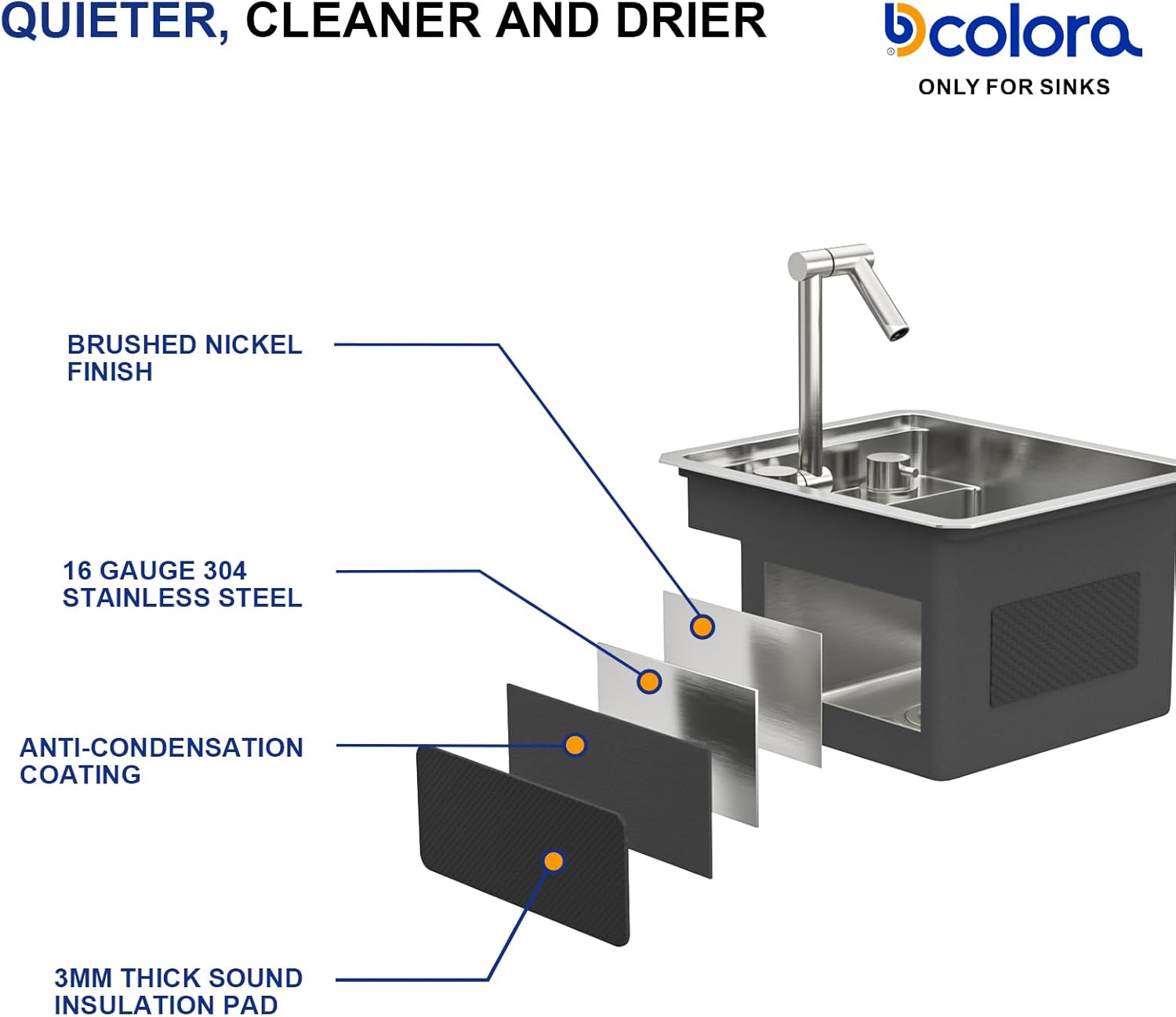 Dcolora 13 In. RV Undermount Sink with Foldable Faucet, Stainless Steel Single Bowl Prep Sink Workstation for Camper, Outdoor Kitchen, Bar, Island, 13"x15"x9" #DC-SFDOE00048