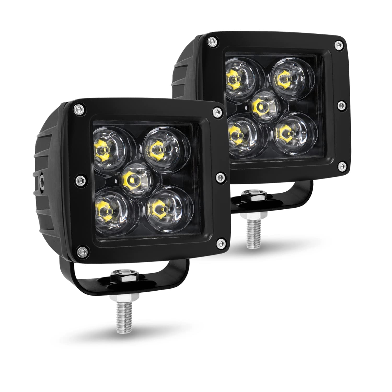 YCHOW-TECHLED Cubes, 2PCS 3Inch 100W Spot Beam CREE LED Light Pods LED Light Bar Square Offroad Fog/Driving Lights LED Pods Waterproof LED Work Lights Ditch Lights Backup Light for Trucks ATV UTV