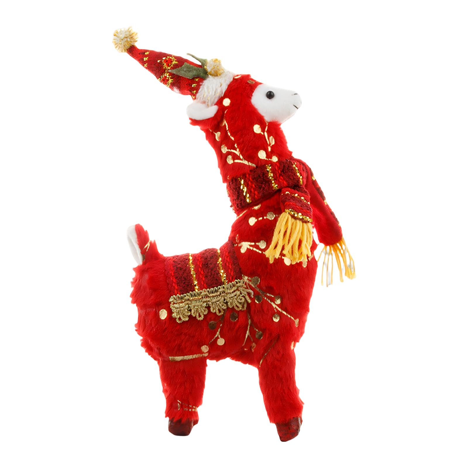 NMFLAB Lovely Alpacas Plush Statue Christmas Ornament for Seasonal Decor to Enhances Christmas Cheer Alpacas Decoration