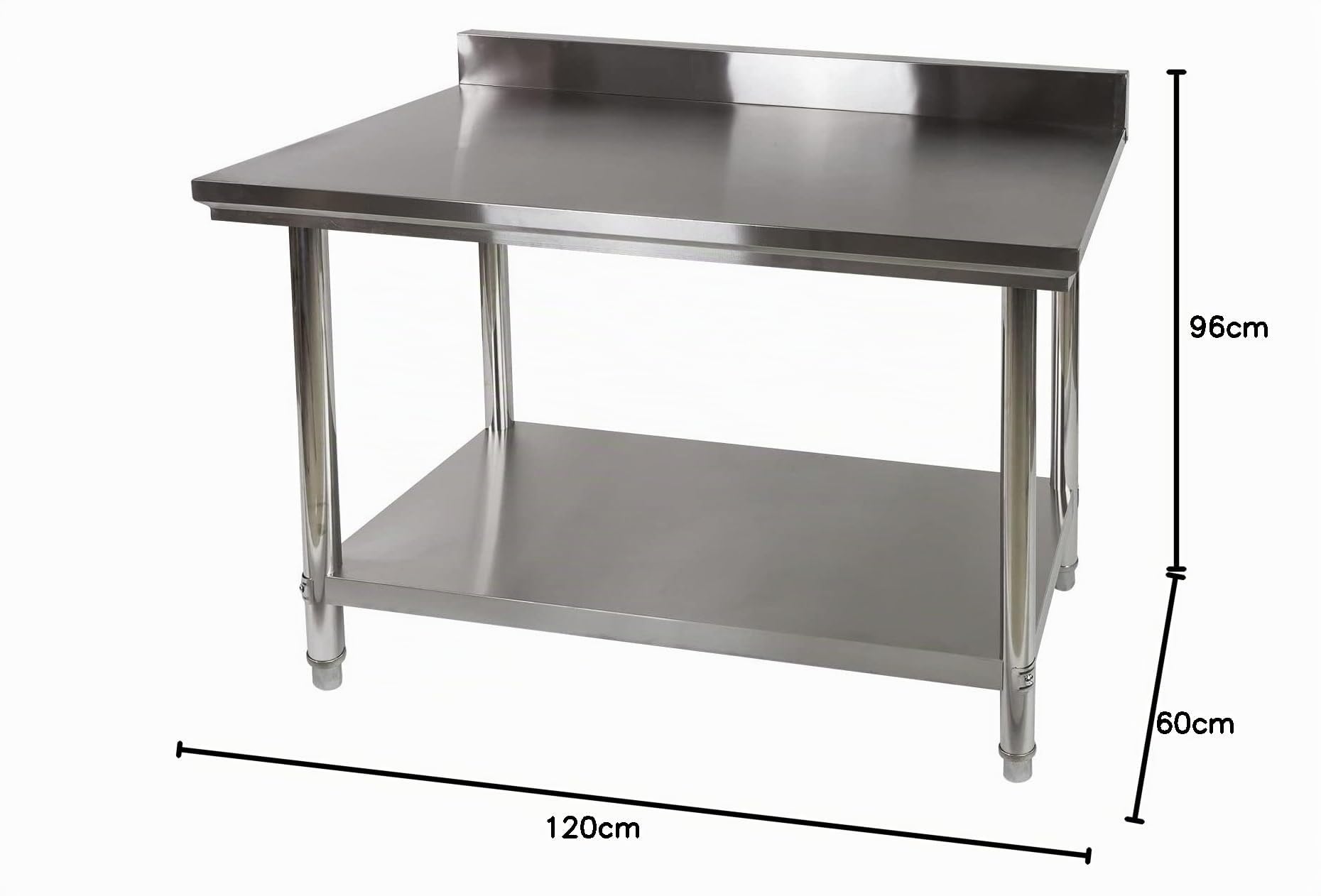 Edelstahl Arbeitstisch Tisch 120x60 cm hygienisch für Gastronomie Großküche Küche
