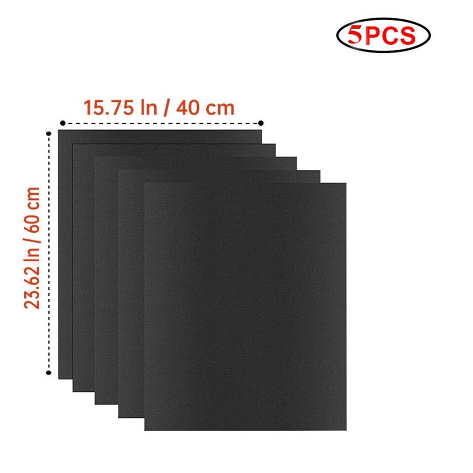 Ofen Liners für den Boden des Ofens BBQ-Grillmatte, antihaftbeschichtet | Hick Pad Ofeneinlagen, Backmatten, leicht zu reinigende Küche, Outdoor-Grillwerkzeug(40X60cm-5pcs Box Set)