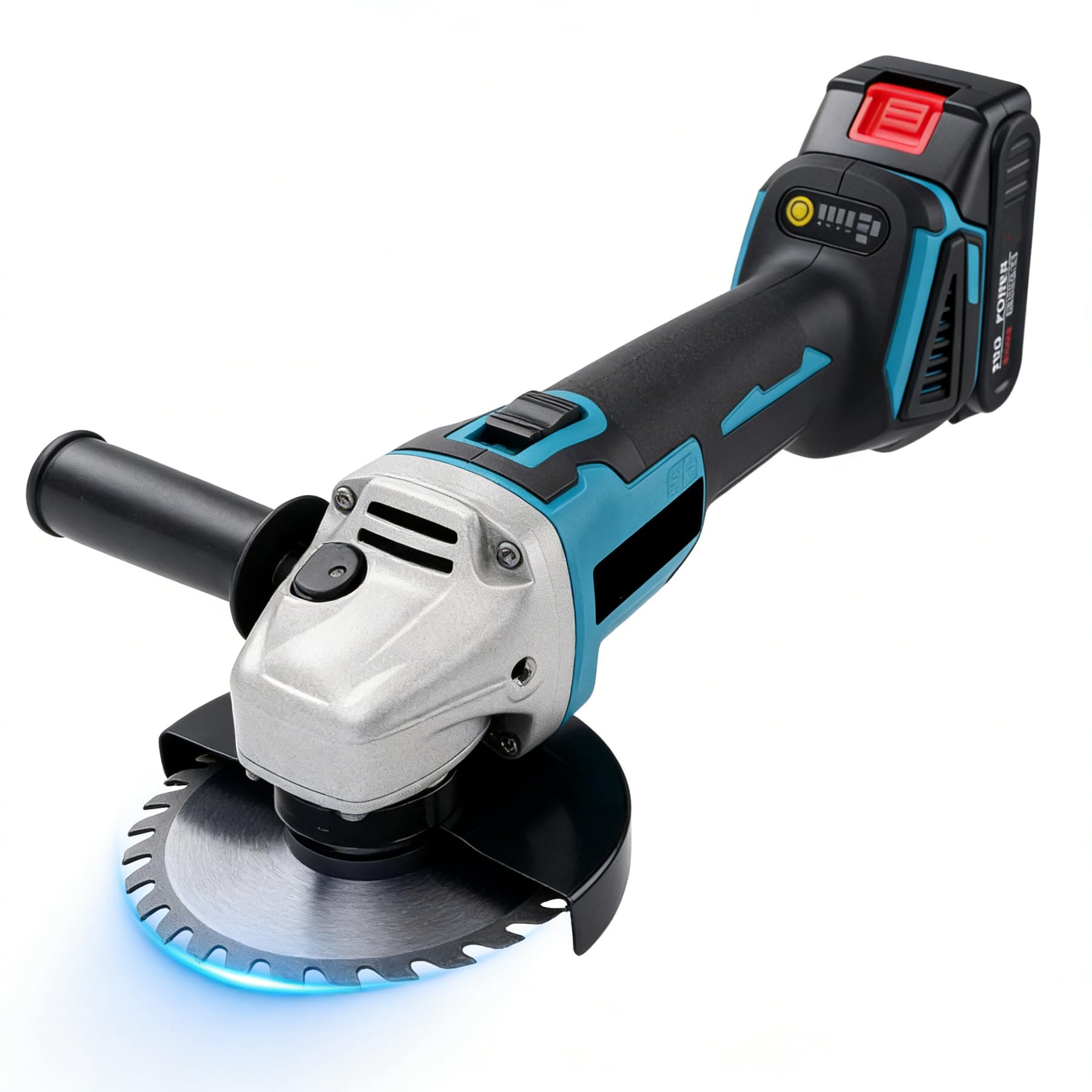 Disqueuse sans Fil avec Batterie, 21V 1500W Ø125mm 15000tr/min, Mini Meuleuse d'Angle sans Balais avec Chargeur, 50mm Profondeur de Coupe pour Couper Polir Poncer