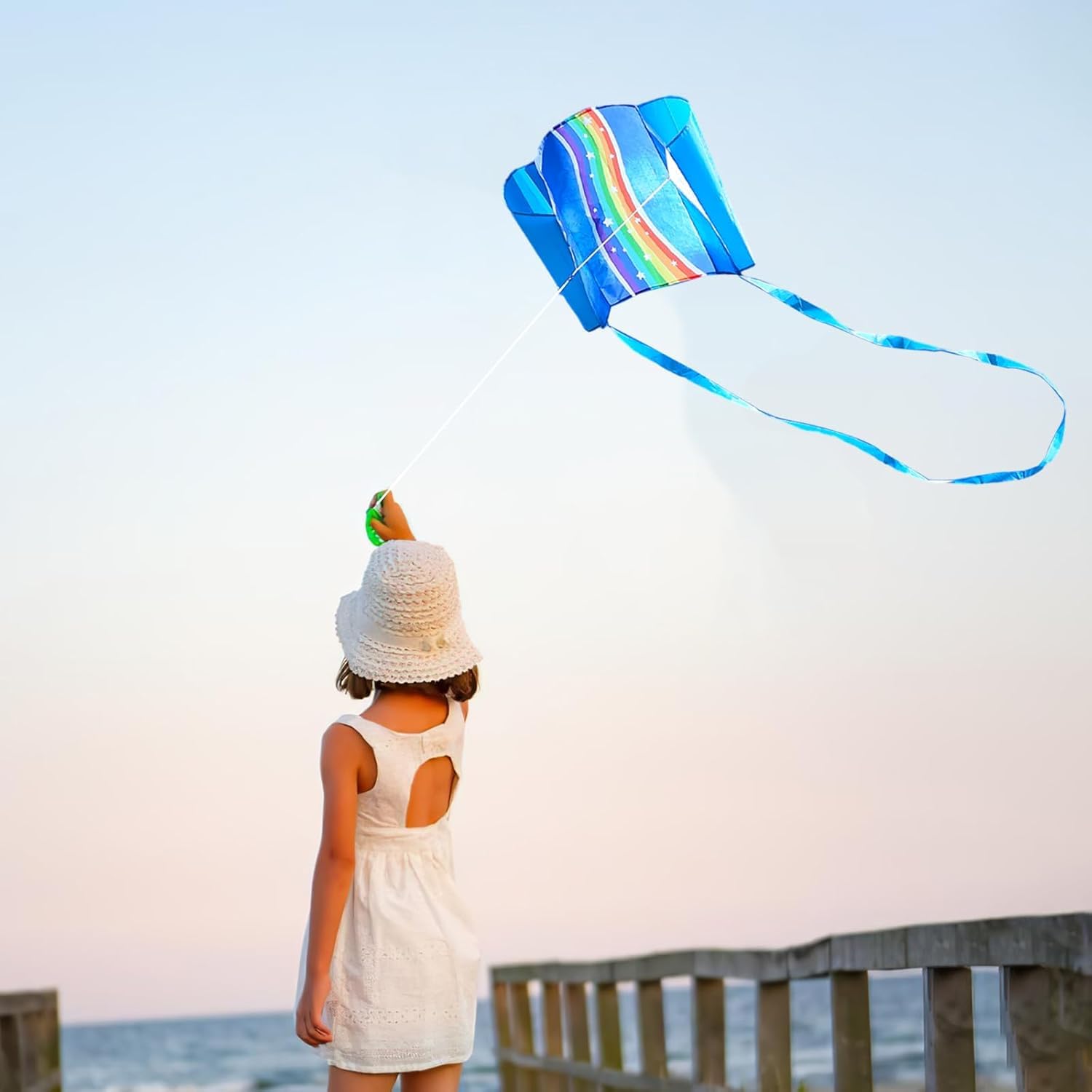 Simxkai Pocket Kite, Easy to Fly for Kids Girls, Boys, Adults 3D (ranbow), rainbow