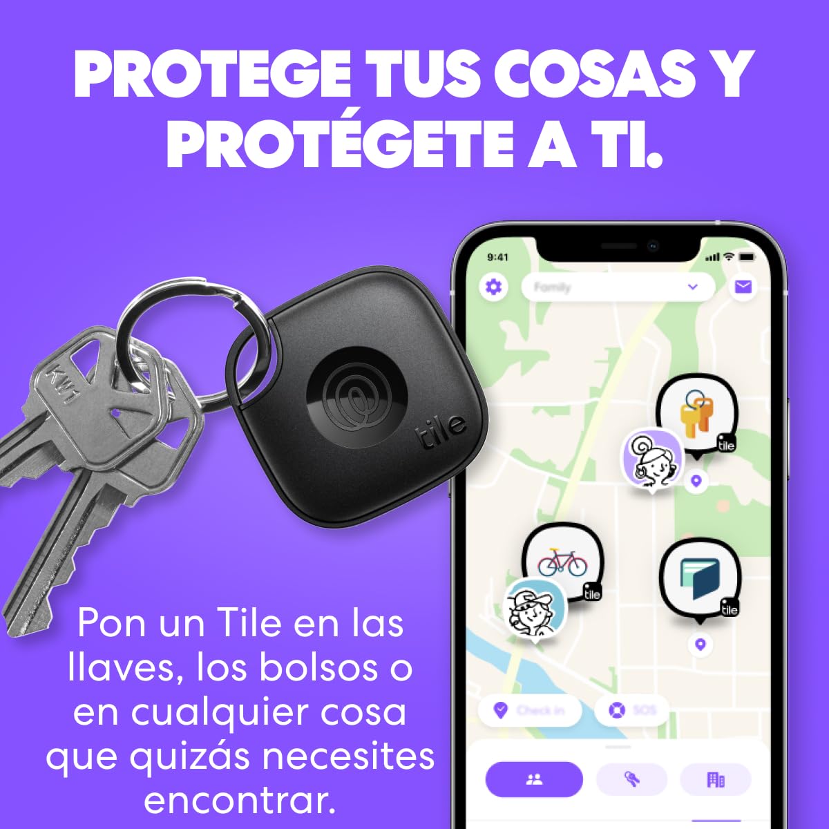 El Tile Mate en color Green Surf, un localizador Bluetooth compacto y resistente al agua para tus objetos cotidianos.