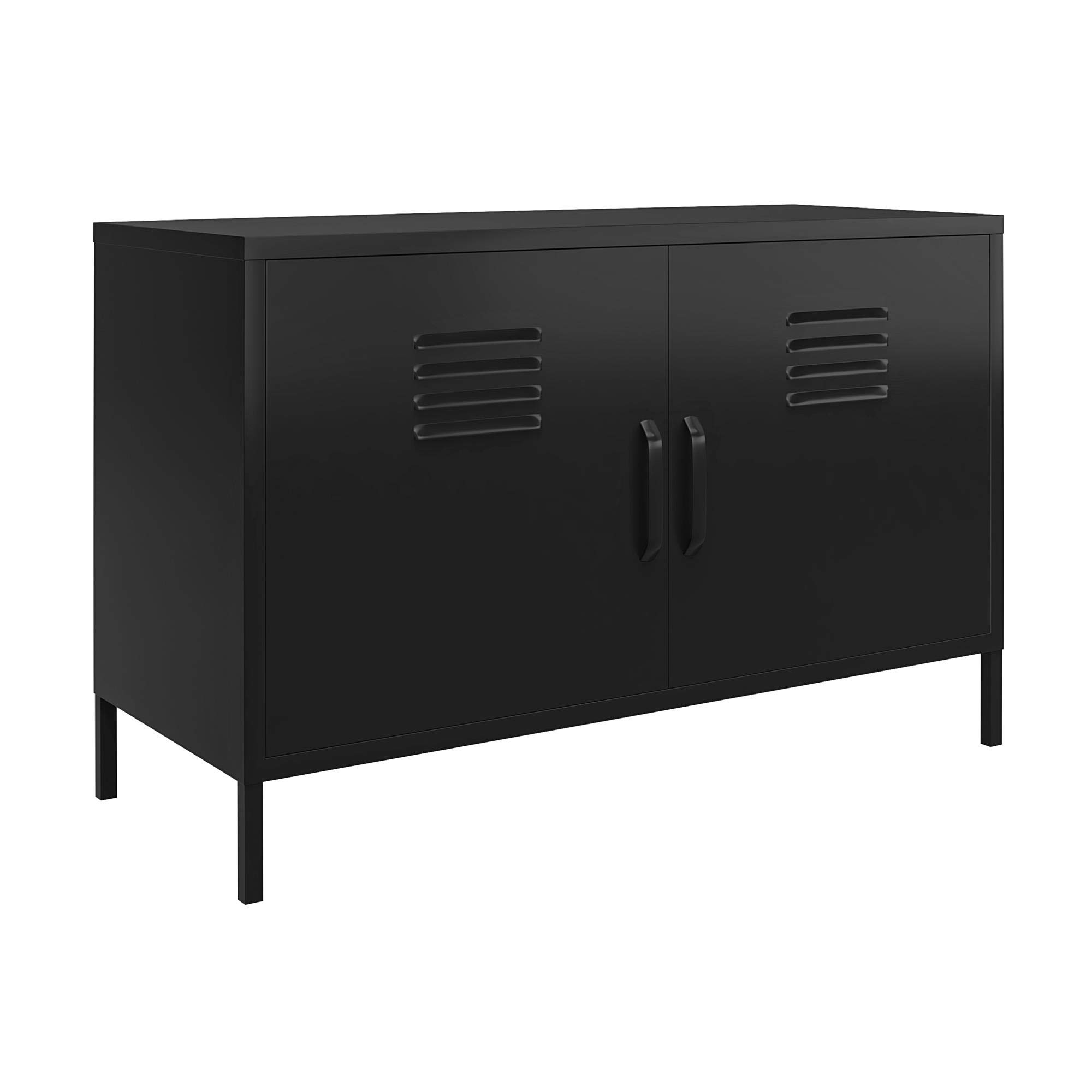 Dorel Home Mission District Accent Cabinet with 2 doors Black Metal, 40x100x64cm (DxWxH)