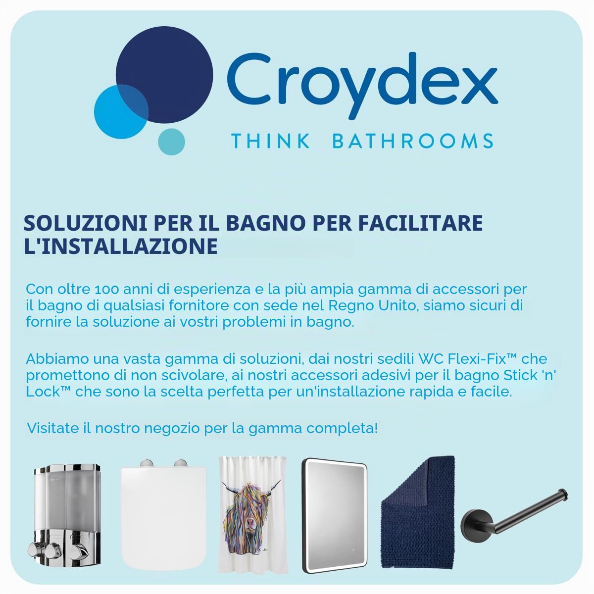 Croydex Levico Flexi-Fix - Sedile WC a forma di D, chiusura rallentata, pulsante di sgancio rapido per una facile pulizia, cerniere regolabili con fissaggi superiore e inferiore inclusi, superficie