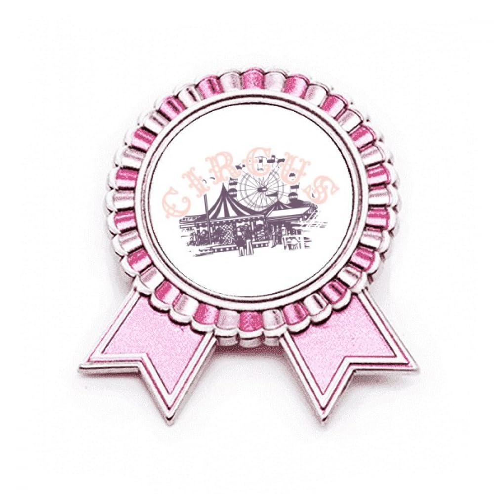 Broche rose en métal durable avec motif parc d'attractions