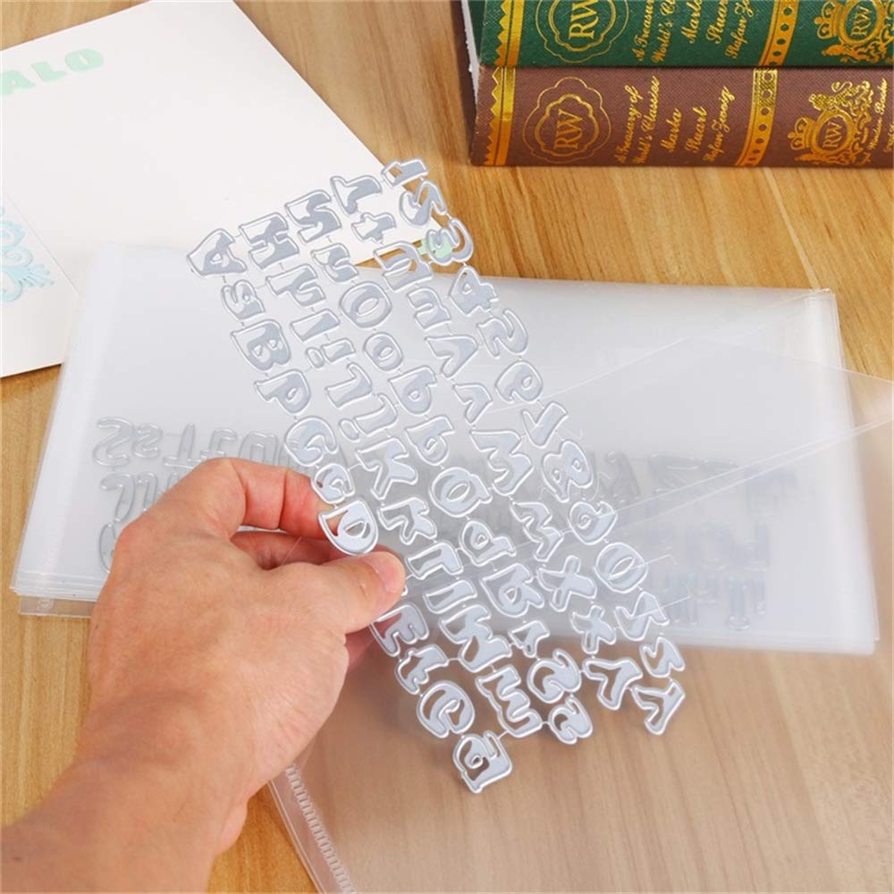 10 pezzi tasche per timbri e fustelle con chiusura a gancio e loop, custodia trasparente per conservare le fustelle per scrapbooking, carta e biglietti da ritaglio
