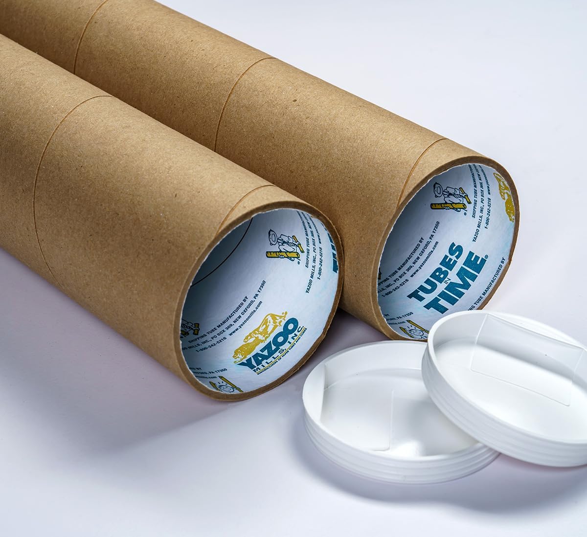 3" x .100 x 15 Kraft Mailing Tubes with Plugs (Pack of 15)