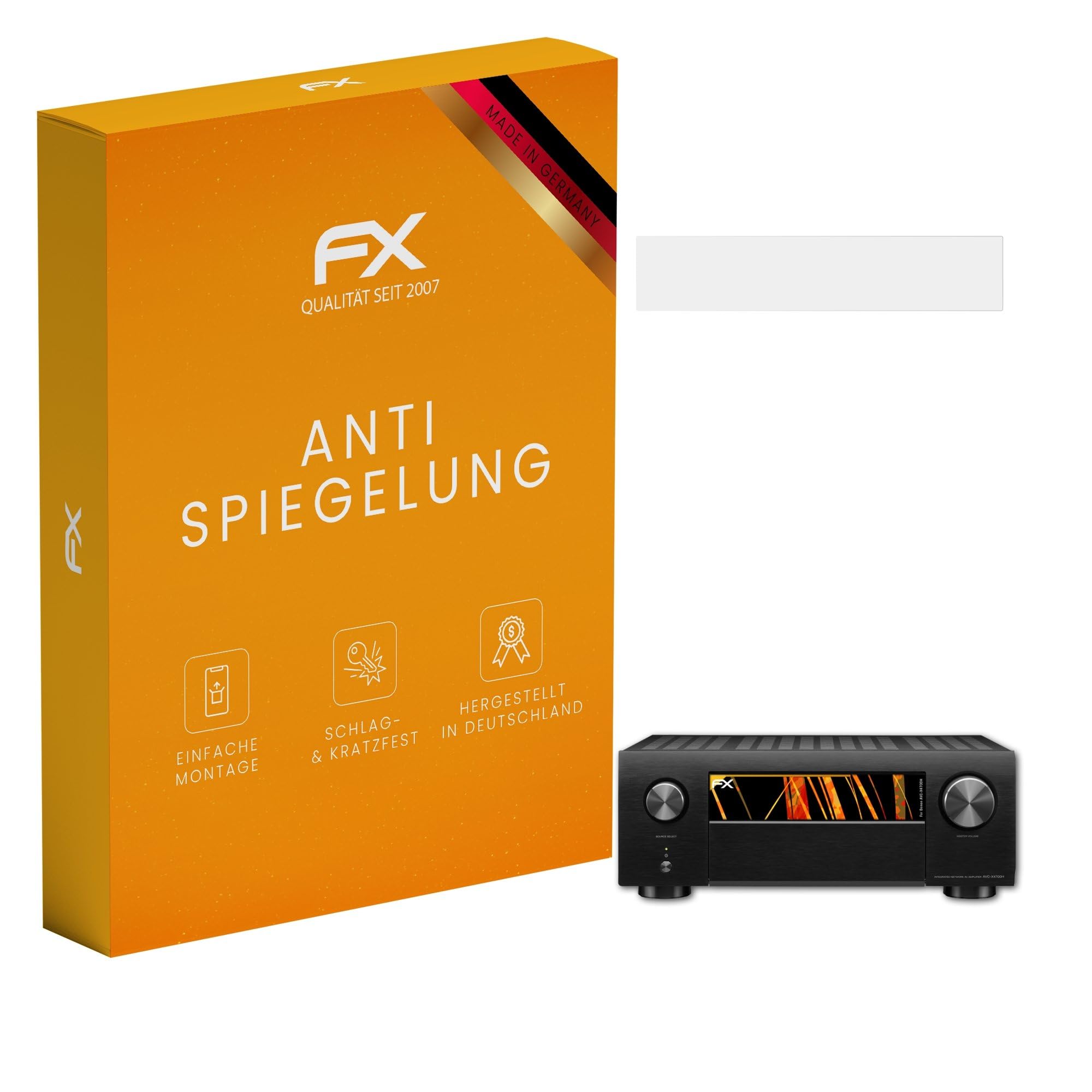 atFoliX Displayfolie kompatibel mit Denon AVC-X4700H Schutzfolie, entspiegelnde und stoßdämpfende FX Folie (2X)