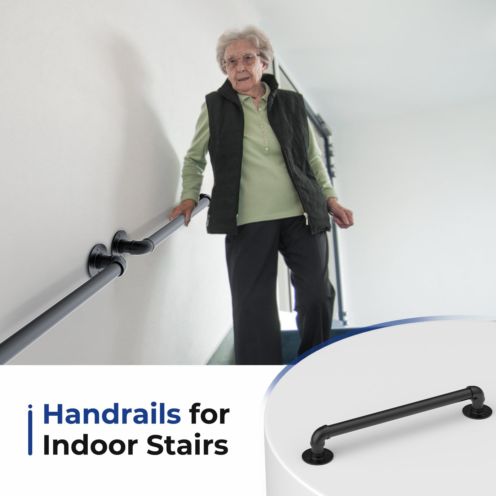 Snapklik.com : 2ft Stair Railing Indoor, Handrails For Indoor Stairs ...