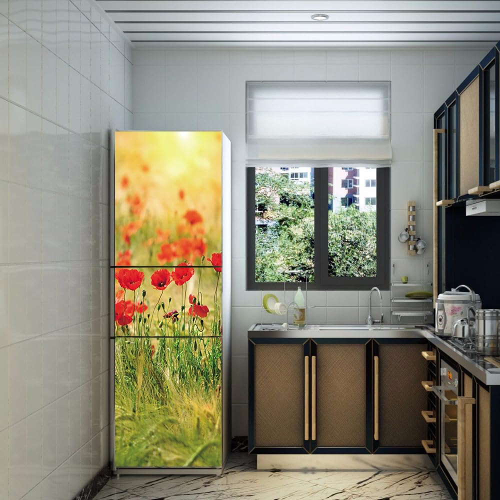 Fridge Wraps Kitchen Fridge Stickers Cover Full Doors, Fridge Sticker ...