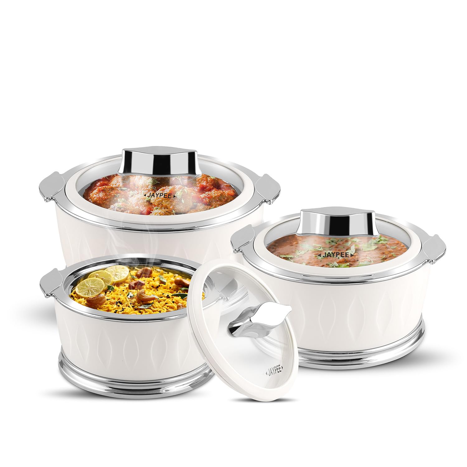 Buy JAYPEE Dazzle Inner Stainless Steel Casserole Set of 3 with