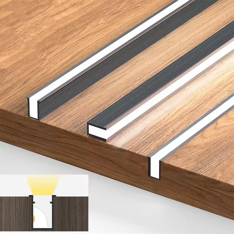 CAODAI 6 * 9mm LED Cabinet Light Strip Ultra-Thin Silicone Aluminum Profile Wardrobe Showcase Built-in Recessed Hidden Layer Shelf Lamp Without LED Strip Customized Length Quantity (10, Length: 60cm)