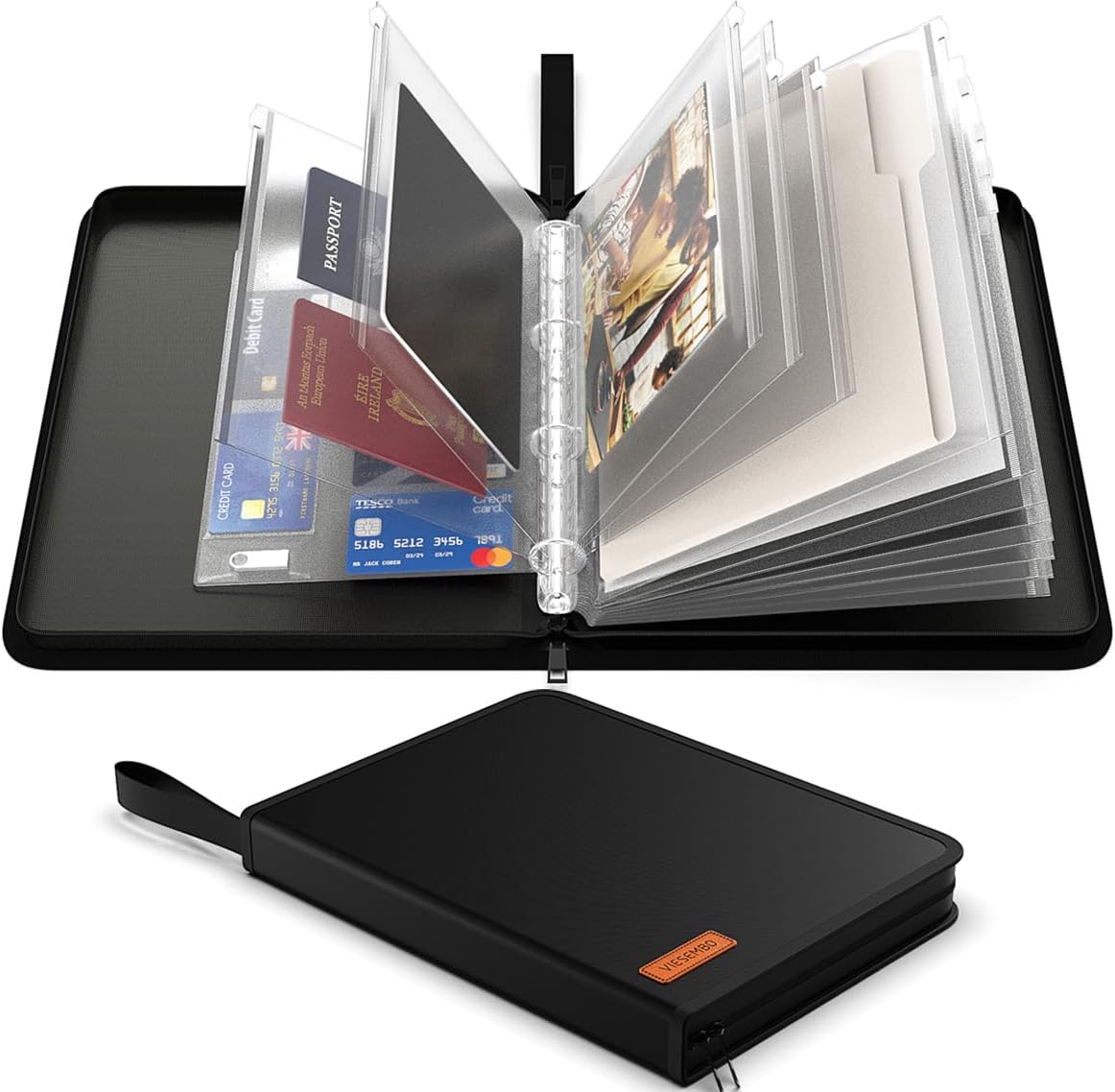 Amazon.com: Important Document Organizer Zipper Binder,Fireproof ...