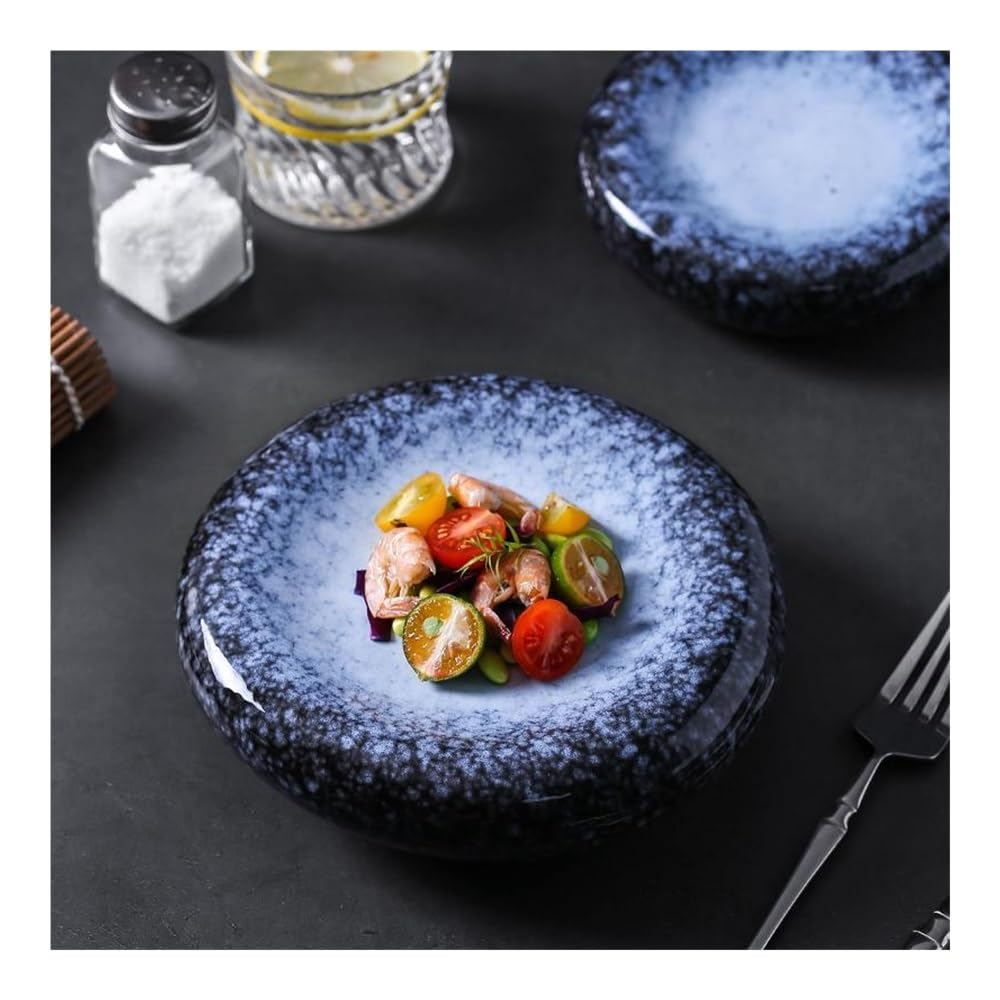 Talerz Jadalniczy, Brukowany ceramiczny talerz do steków, danie deserowe sushi, zastawa stołowa w restauracji(18CM)