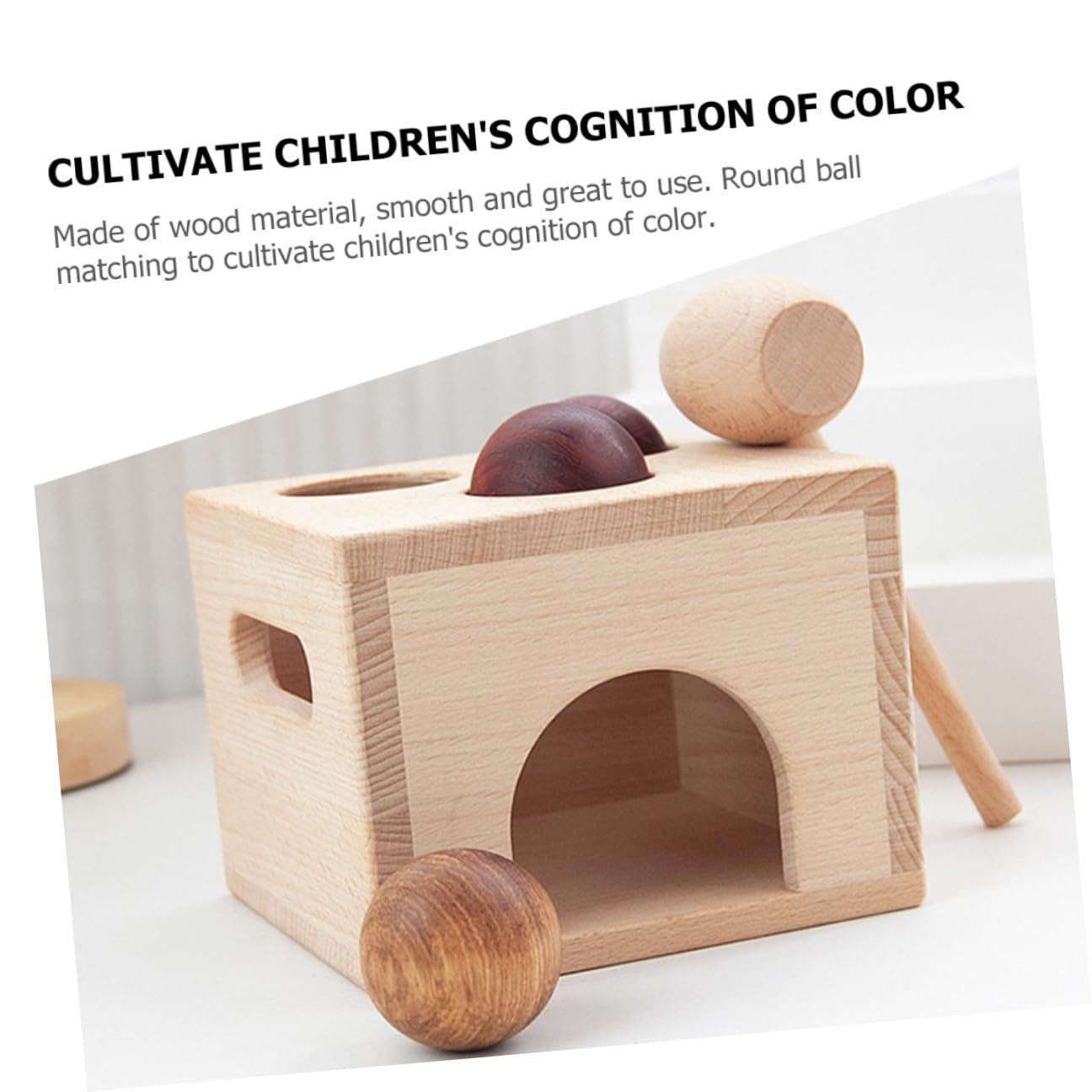 Giocattolo Educativo in Legno Scatola Palline da Battere per Bambini, Migliora Coordinazione Mano-Occhio, Set per Gioco Interattivo e Apprendimento