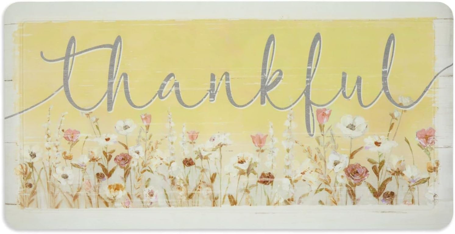 Home Dynamix Cat Cora Printed Embossed Gentle Step Buffalo Check French Country Kitchen Mat, Black/White, 19.6" x 39.3"