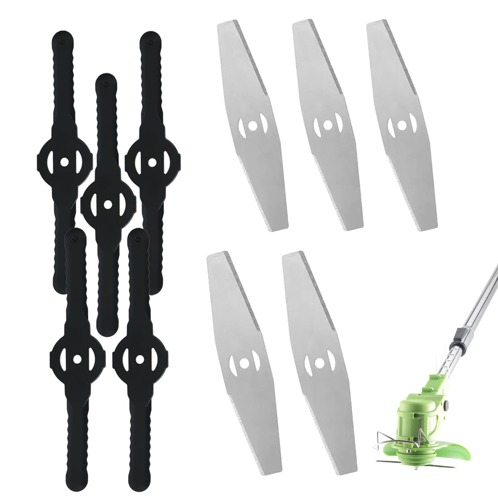 ZNFDOS 10 Pcs Cordless Strimmer Blades Replacement Accessories, Strimmer Blades Metal Brush Cutter Blade Set, Grass Trimmer Blades for Lawn Mowers for Garden Strimmers Outdoor Power Tools