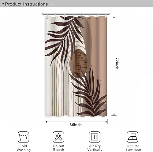 Miniatura 247 de Cortina de ducha de baño con temática de dinosaurio, cortina de ducha de hojas tropicales de dinosaurio verde con ganchos, cortina de ducha de tela