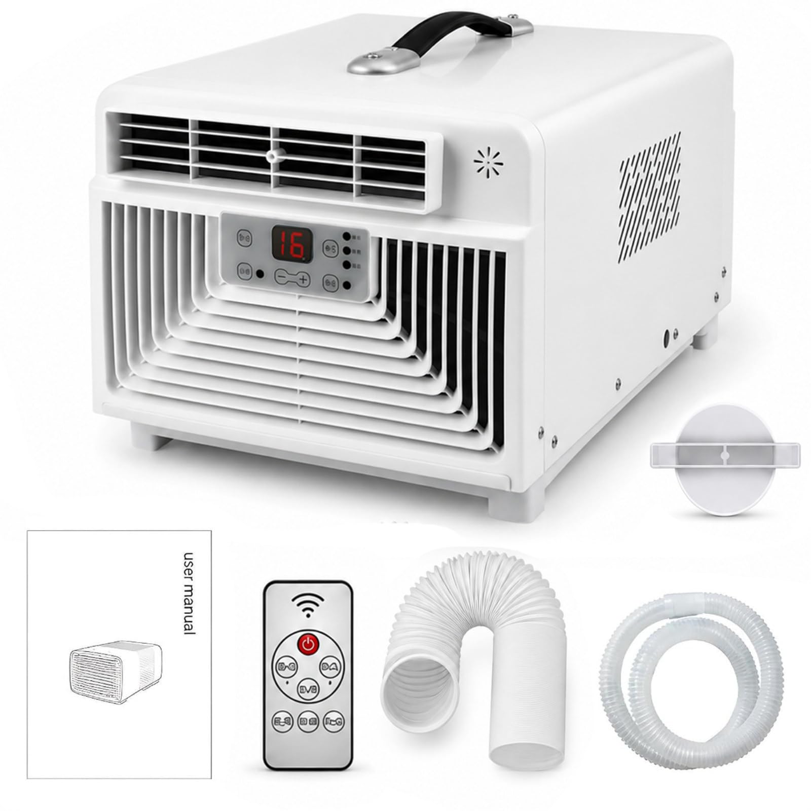 HCAUYNN Portable Air Conditioner with Remote, 3400 BTU Compact Portable AC Unit with Exhaust Hose, 4 Modes, 1–12H Timer, Quiet Mini Air Conditioner for Bedroom Office Dorm 110V