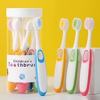Homava Kids Toothbrush (Set Of 8 Pcs) Extra Soft Bristles Toothbrush For Kids With Storage Box Colorful Manual Toothbrush For 2+ Years, Multicolor-picture-11