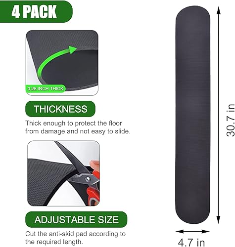 Miniatura 3 de Paquete de 4 almohadillas antideslizantes para riel de muebles para reclinables, sofás, sillas, protectores de suelo antideslizantes para muebles de