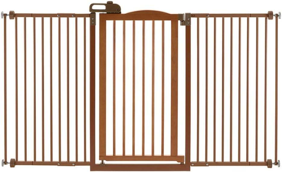 Richell Tall One-Touch Gate II Wide, Dog gate, 38.4 inch Tall pet gate, Autumn Matte (94934)
