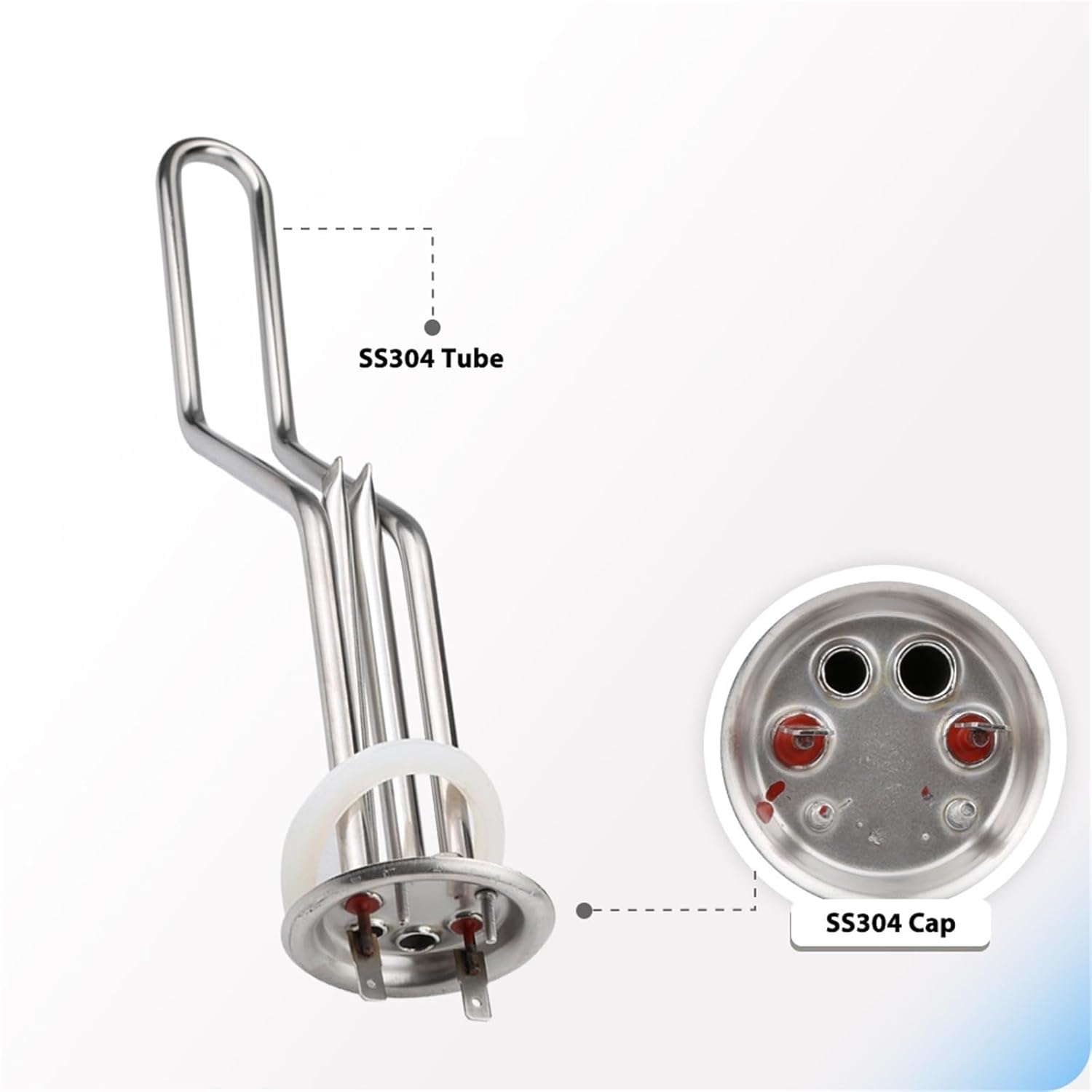 63mm Cap Stainless Steel Shower Heating Element 1500W 220Vwith 2Temperature ControlHoles Boiler Spare Part