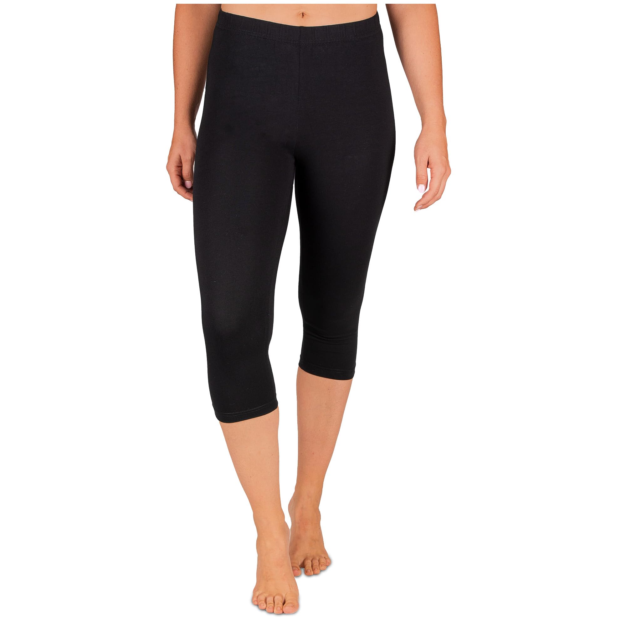 Ströebele SES Pantacourt 3/4 en coton pour femme Noir - Noir