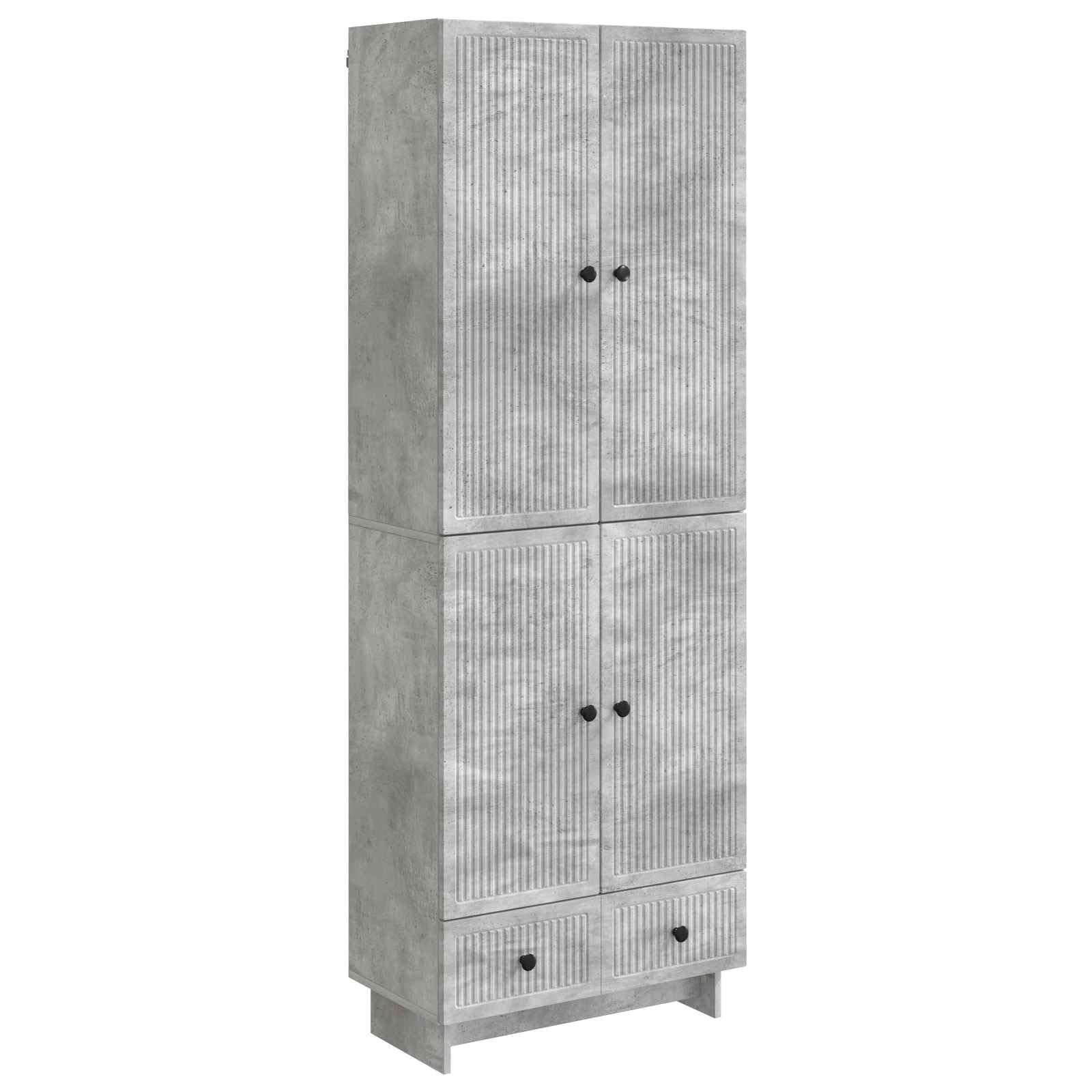Armario gris hormigón juego de 2 aparadores de madera multiusos de 66x34.5x95 cm para salón y pasillo