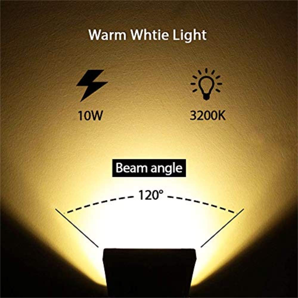 Niskie napięcie 10 W oświetlenie krajobrazowe 12 V LED reflektory zewnętrzne IP66 wodoodporne lampy ogrodowe, 3000 K ciepłe białe światło trawnik naświetlacz paliki (6 sztuk)