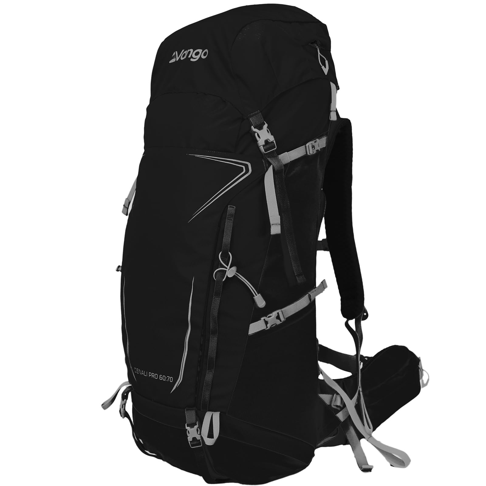 Vango Unisex Black Denali Pro 60:70 Rucksack – Duke Of Edinburgh Approved | Adjustable Back System | Durable Ripstop Hiking Pack With Rain Cover, Hydration Compatible For Camping & Trekking (, 60:70)