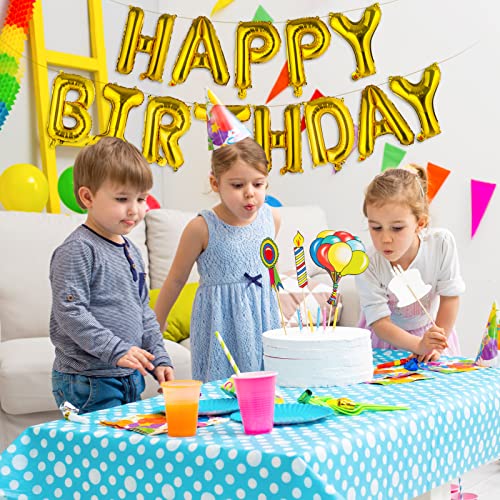 Custom Name & Age Happy Birthday Balloons Banner,16” Gold Happy Birthday Letters Balloons With 2 Sets A-Z And 2 Sets 0-9 Mylar Foil Birthday Party Decorations For Kids,Women,Men(With 2 Ribbons) #TOP3
